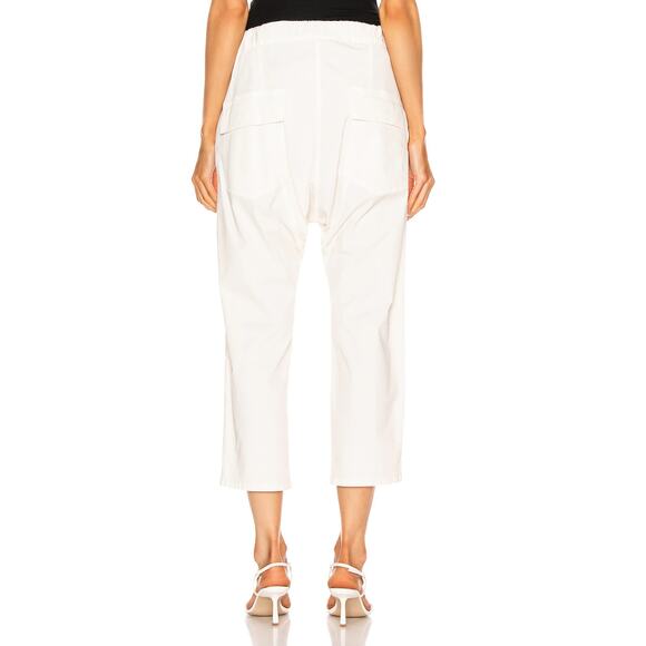 NEW! Nili Lotan S Slouchy Casablanca Pants Elastic Waist Crop Eggshell White 4 6 - Picture 10 of 12